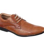 Vardhra Men's TAN Synthetic Leather Party Derby Formal Shoes