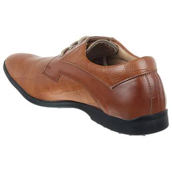 Vardhra Men's TAN Synthetic Leather Party Derby Formal Shoes 2