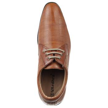 Vardhra Men's TAN Synthetic Leather Party Derby Formal Shoes 4