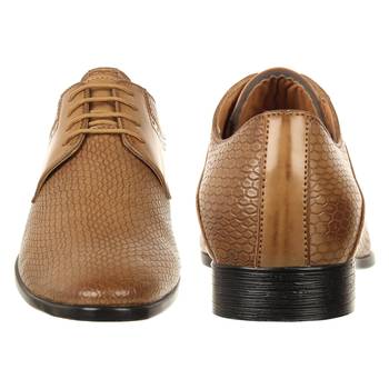 Vardhra Men's Tan Synthetic Leather Party Derby Formal Shoes 5