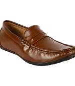 Vardhra Men's Tan Synthetic Leather Party Outdoor Casual Loafer