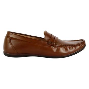 Vardhra Men's Tan Synthetic Leather Party Outdoor Casual Loafer 2