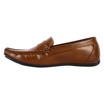 Vardhra Men's Tan Synthetic Leather Party Outdoor Casual Loafer 3