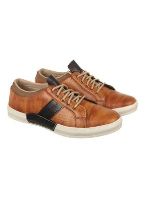 Vardhra Men's Tan Synthetic Leather Party Outdoor Casual Shoes 1