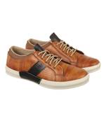Vardhra Men's Tan Synthetic Leather Party Outdoor Casual Shoes