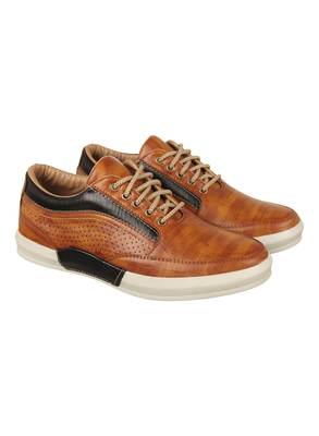 Vardhra Men's tan Synthetic Leather Party Outdoor Casual Shoes 1