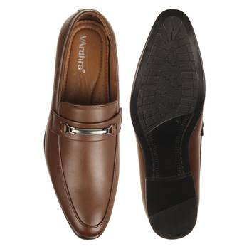 Vardhra Men's Tan Synthetic Leather Party Outdoor Formal Loafer 4