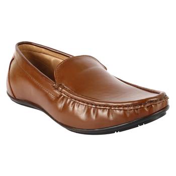 Vardhra Men's Tan Synthetic Leather Party Outdoor Formal Loafer 1