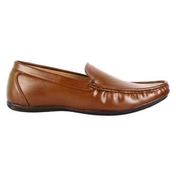 Vardhra Men's Tan Synthetic Leather Party Outdoor Formal Loafer 2