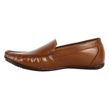 Vardhra Men's Tan Synthetic Leather Party Outdoor Formal Loafer 3
