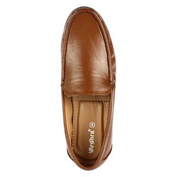 Vardhra Men's Tan Synthetic Leather Party Outdoor Formal Loafer 4