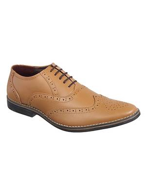 Vardhra Men's Teak Genuine Leather Brogue Formal Shoes 1