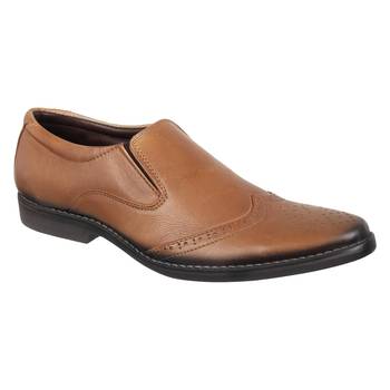 Vardhra Men's Teak Genuine Leather Party Quarter Brogue Formal Shoes 1
