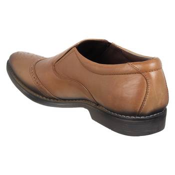 Vardhra Men's Teak Genuine Leather Party Quarter Brogue Formal Shoes 2