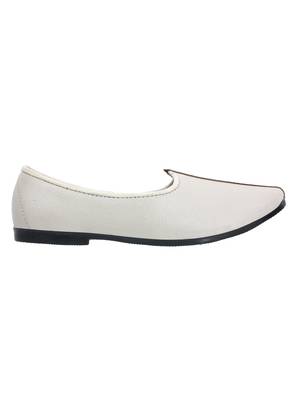 Vardhra Men's White Genuine Leather Casual Mojaris/Jutti 3