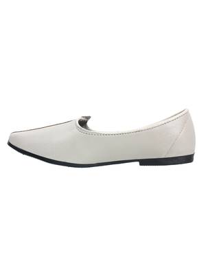 Vardhra Men's White Genuine Leather Casual Mojaris/Jutti 4
