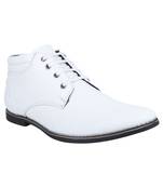 Vardhra Men's White Genuine Leather Outdoor Derby Formal Boot