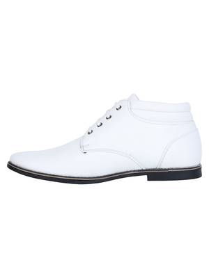 Vardhra Men's White Genuine Leather Outdoor Derby Formal Boot 2