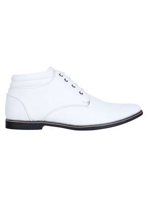 Vardhra Men's White Genuine Leather Outdoor Derby Formal Boot 3