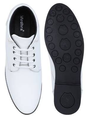 Vardhra Men's White Genuine Leather Outdoor Derby Formal Boot 5