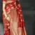 red woven Art Silk Saree with blouse