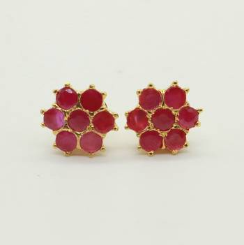 Red ruby  studs 1