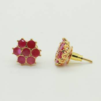 Red ruby  studs 2