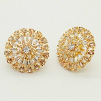 Yellow citrine studs 2
