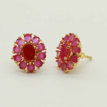 Red ruby  studs 2