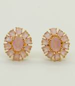 Pink cubic zirconia studs