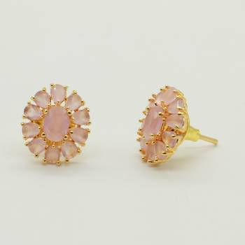 Pink cubic zirconia studs 2