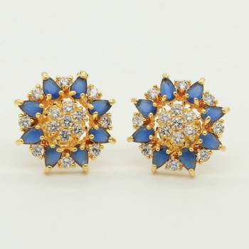 Blue sapphire  studs 1