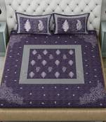 Blue Denim Design Double bed and cotten bedsheet with pillow cover