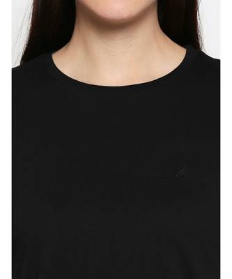 Ammarzo Womens Basic Crew Neck Black  Tee A03 5