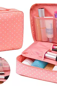 ATORAKUSHON    MULTIPURPOSE MAKE UP POUCH JEWELLERY COSMETIC ORGANIZER NECKLACE POUCHES TRAVELING KIT { multicolor}