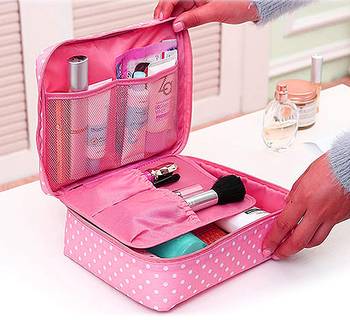 ATORAKUSHON    MULTIPURPOSE MAKE UP POUCH JEWELLERY COSMETIC ORGANIZER NECKLACE POUCHES TRAVELING KIT { multicolor} 2