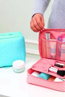 ATORAKUSHON    MULTIPURPOSE MAKE UP POUCH JEWELLERY COSMETIC ORGANIZER NECKLACE POUCHES TRAVELING KIT { multicolor}