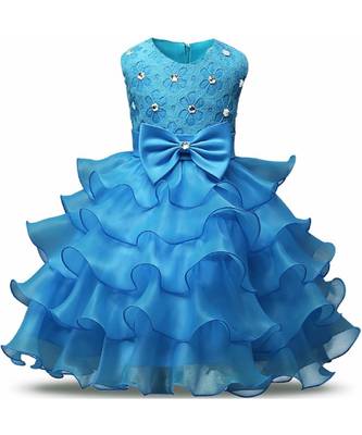 MANNAT FASHION Ployester Baby Girl Birthday Dress 1