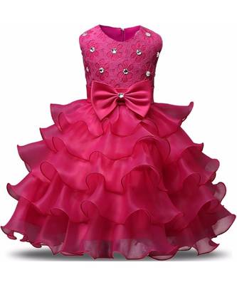 MANNAT FASHION Ployester Baby Girl Birthday Dress 1