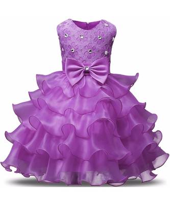 MANNAT FASHION Ployester Baby Girl Birthday Dress 1