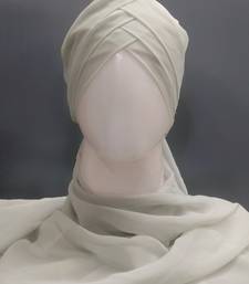 nazneen 3-layer turban style hijab - light grey georgette