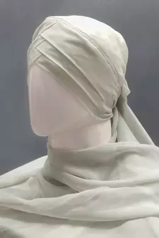 nazneen 3-layer turban style hijab - light grey georgette
