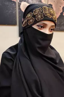 Hijab World Hand Embroidered Halime Sultan Ready To Wear Hijab