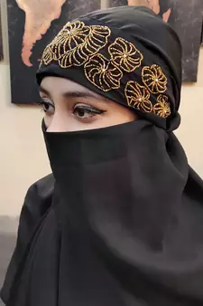 Hijab World Hand Embroidered Halime Sultan Ready To Wear Hijab