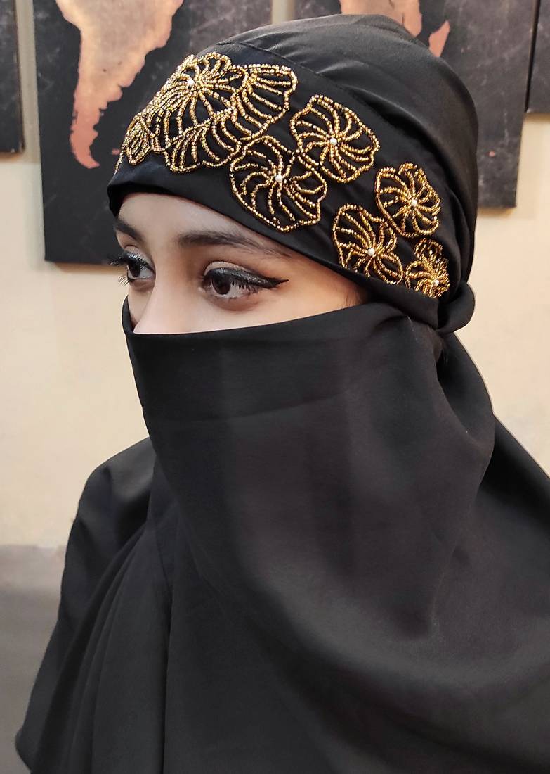 Hijab World Hand Embroidered Halime Sultan Ready To Wear Hijab