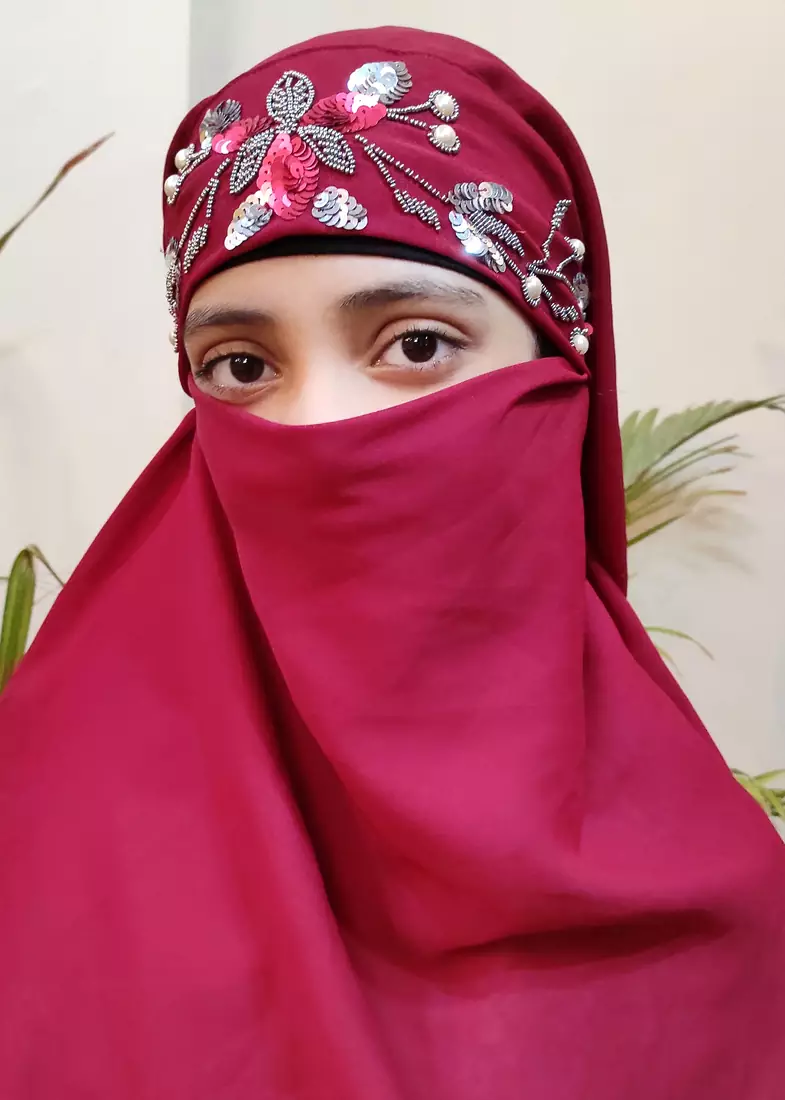 Hijab World Hand Embroidered Halime Sultan Ready To Wear Hijab 