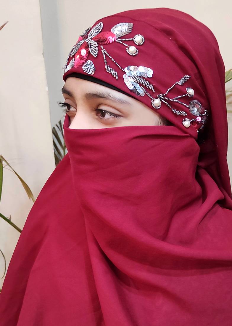 Hijab World Hand Embroidered Halime Sultan Ready To Wear Hijab