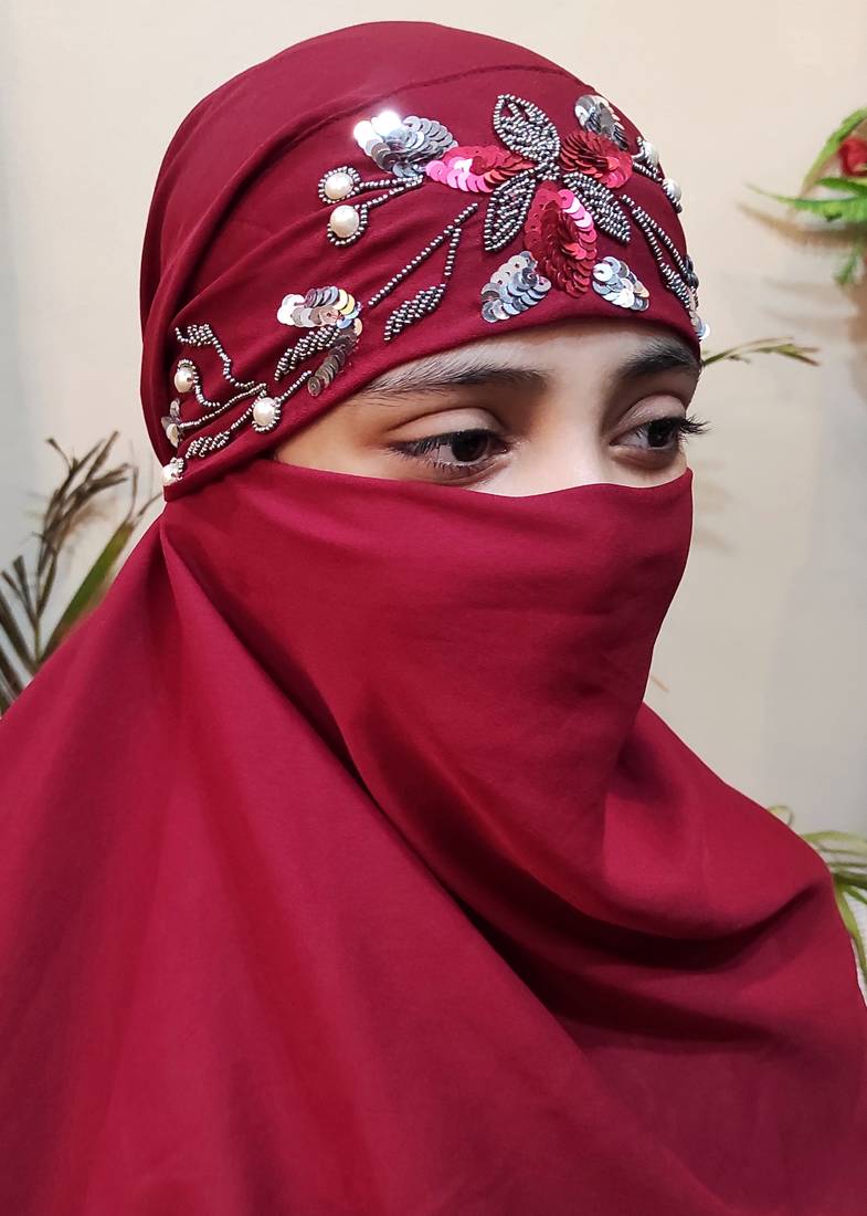 Hijab World Hand Embroidered Halime Sultan Ready To Wear Hijab