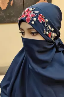 Hijab World Hand Embroidered Halime Sultan Ready To Wear Hijab