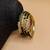 Designer Gold Plated With Green Glass and Stone Studded Bangles